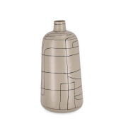 Vaza flori sticla bej metal negru Siva Ø20x44,5h