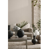 Vaza flori sticla bej metal negru Siva Ø39x36h