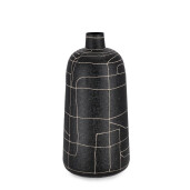 Vaza flori sticla neagra metal bej Siva Ø20x44,5h