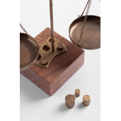Balanta decorativa lemn metal 14x6x18h