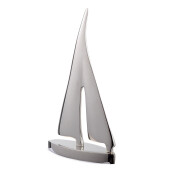 Barca decorativa metal argintiu 15,5x5,2x24h