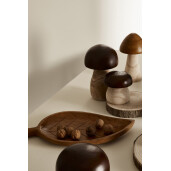 Ciupercuta decorativa lemn maro natur Derik Ø13x14h