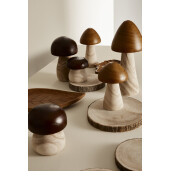 Ciupercuta decorativa lemn maro natur Derik Ø13x14h
