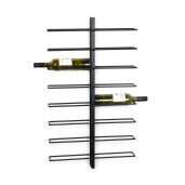 Suport 16 sticle vin otel negru Isaac 52x8.5x90 cm