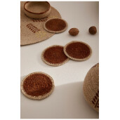 Set 4 suporturi pahare, cos zambila apa natur maro Tuy Ø12x4h