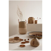 Set 4 suporturi pahare, cos zambila apa natur maro Tuy Ø12x4h