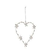 Set 12 ornamente brad sticla metal argintiu Ruth 23x21h