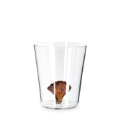 Set 6 pahare sticla decor Scoica maro Ø9x10,5h