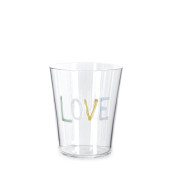 Set 6 pahare sticla multicolora Love Ø9x10,5h