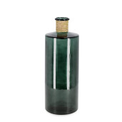 Vaza flori sticla verde Rotang Ø15x40h