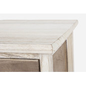 Comoda 5 sertare din lemn alb patinat maro gri Madyson 40 cm x 29 cm x 90 h