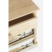 Noptiera 1 sertar 2 cosuri din metal si lemn natur Home Deluxe 37 cm x 27 cm x 58 h