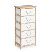 Comoda lemn mdf alb maro Yvette 40x29x90h