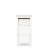 Comoda lemn alb textil bej Leonie 26x32x62h