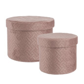 Set 2 cutii velur roz Averill 18x14 cm, 22x16 cm