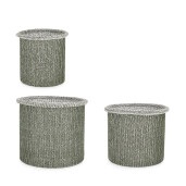Set 3 cosuri depozitare verzi Amalya Ø22x23h; ø27x25h; ø32x28h