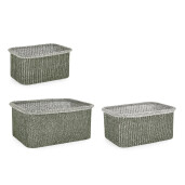 Set 3 cosuri depozitare verzi Amalya 32x22x17h; 37x27x18,5; 42x30x19,5h