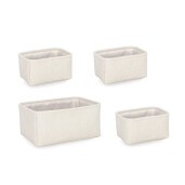 Set 4 cosuri depozitare textil alb Hymar 3x 23x16x12h, 35x25x16h