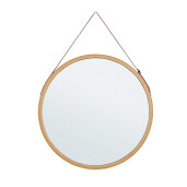 Oglinda perete bambus maro Desty 45 cm