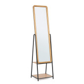 Oglinda podea otel negru mdf maro Haldor 42,5x38x174h