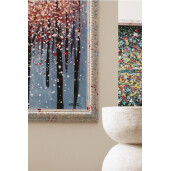 Tablou decorativ cu rama abstract pictat manual canvas Spotty 118x5x168h