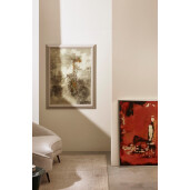 Tablou decorativ cu rama abstract pictat manual canvas Crown 100x4x100h