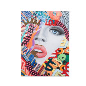 Tablou decorativ cu rama abstract pictat manual canvas Talent 90x3,5x120h