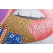 Tablou decorativ cu rama abstract pictat manual canvas Talent 90x3,5x120h