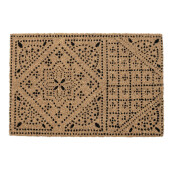 Covoras intrare casa cauciuc si fibre cocos Tribal Majolica 40x60 cm