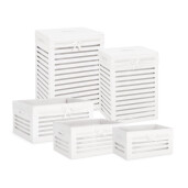 Set 2 cosuri rufe, 3 cosuri depozitare Isra 30x20x15h; 35x25x17h; 40x30x20h; 35x25x41h; 40x30x51h