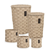 Set 2 cosuri rufe, 3 cosuri depozitare Rahel Ø20x18h; ø25x20h; ø30x22h; ø34x50h; ø40x54h