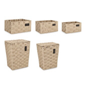 Set 2 cosuri rufe, 3 cosuri depozitare Rahel 30x20x16h; 35x25x18h; 40x30x20h; 36x26x47h; 40x30x52h