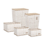 Set 2 cosuri rufe, 3 cosuri depozitare Bertha 27x17x14h; 32x22x16h; 37x27x18h; 36x26x47h; 40x30x52h