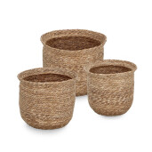 Set 3 cosuri depozitare maro Hamida Ø30x27h; ø35x30h; ø40x32h
