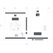 Cos rufe bambus natur textil negru Sintia Ø35x50h