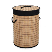 Cos rufe bambus natur textil negru Sintia Ø35x50h