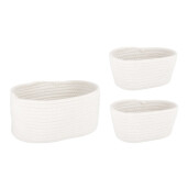 Set 3 cosuri depozitare alb Candor 18x13x9h (2); 29x19x13h
