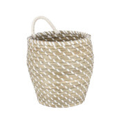 Cos depozitare iarba mare natur alb Jade Ø20x22h