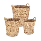 Set 3 cosuri depozitare iarba mare natur Kalaw Ø25x25h; ø30x30h; ø35x35h