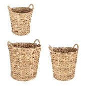 Set 3 cosuri depozitare iarba mare natur Kalaw Ø25x25h; ø30x30h; ø35x35h