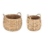 Set 2 cosuri depozitare iarba mare natur Kalaw Ø25x17h; ø33x20h