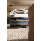 Set 3 cosuri depozitare iarba mare natur albastra Ylenia 29x29x22h; 33x33x24h; 37x37x28h