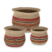 Set 3 cosuri iarba mare multicolora Waylon 20x19 cm, 25x22 cm, 30x25 cm