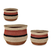 Set 3 cosuri iarba mare multicolora Waylon 25x20 cm, 30x25 cm, 39x34 cm
