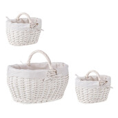 Set 3 cosuri depozitare albe Alesha 26x20x15/21h (2); 46x32x24/33h