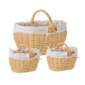 Set 3 cosuri depozitare bej natur Alesha 26x20x15/21h (2); 46x32x24/33h