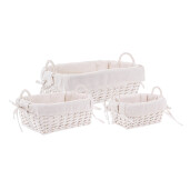 Set 3 cosuri depozitare alb Alesha 26x20x12h; 34x27x13h; 45x35x15h