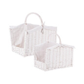 Set 2 cosuri depozitare alb Alesha 44x30x42h; 50x37x47,5h