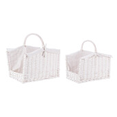 Set 2 cosuri depozitare alb Alesha 44x30x42h; 50x37x47,5h