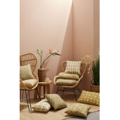 Set 4 perne decorative bumbac alb maro Arles 45x45 cm